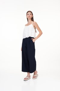 Rasha Belted Pants in Navy