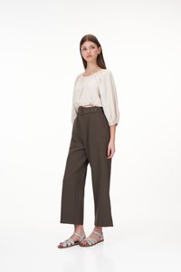 Rasha Belted Pants in Brown