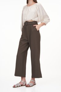 Rasha Belted Pants in Brown