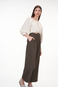 Rasha Belted Pants in Brown