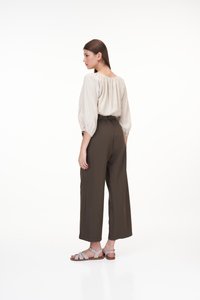 Rasha Belted Pants in Brown