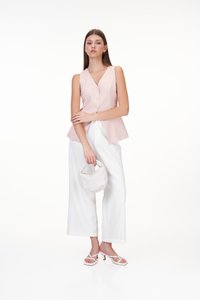 Polly Houndstooth Vest in Light Pink