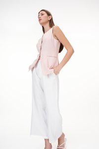 Polly Houndstooth Vest in Light Pink