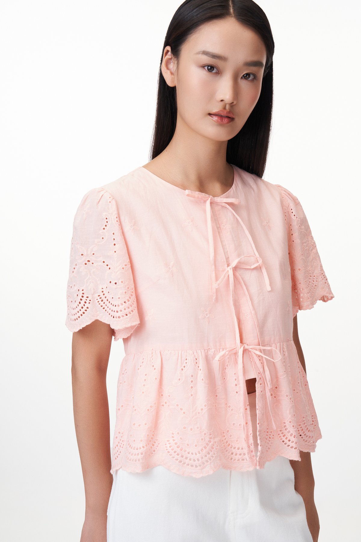 Hilda Eyelet Ribbon Blouse