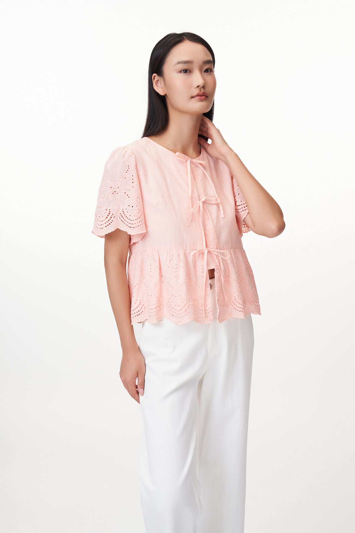 Hilda Eyelet Ribbon Blouse