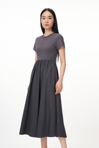 Paula Midi Dress in Charcoal