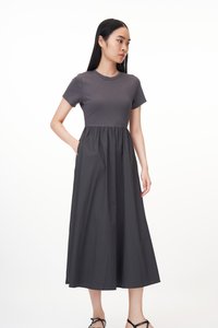 Paula Midi Dress in Charcoal