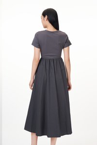 Paula Midi Dress in Charcoal