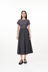 Paula Midi Dress in Charcoal