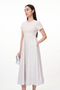 Paula Midi Dress in Light Grey