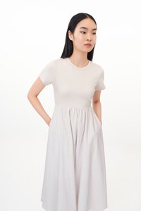 Paula Midi Dress in Light Grey