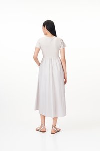 Paula Midi Dress in Light Grey