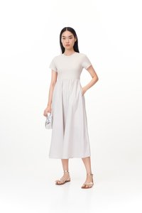 Paula Midi Dress in Light Grey