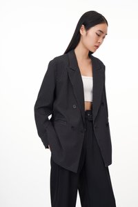 Helia Pinstripes Boyfriend Blazer