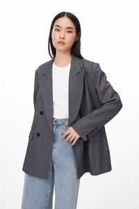 Helia Pinstripes Boyfriend Blazer