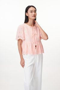 Hilda Eyelet Ribbon Blouse