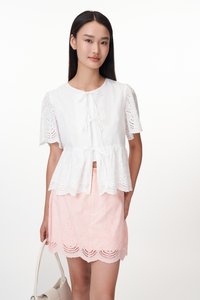 Hilda Eyelet Ribbon Blouse