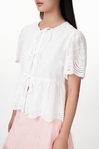 Hilda Eyelet Ribbon Blouse