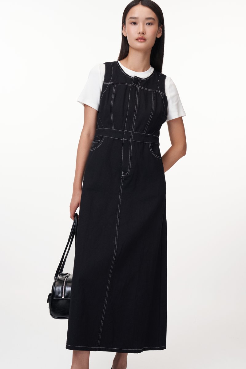 Matsu Contrast Trim Denim Dress