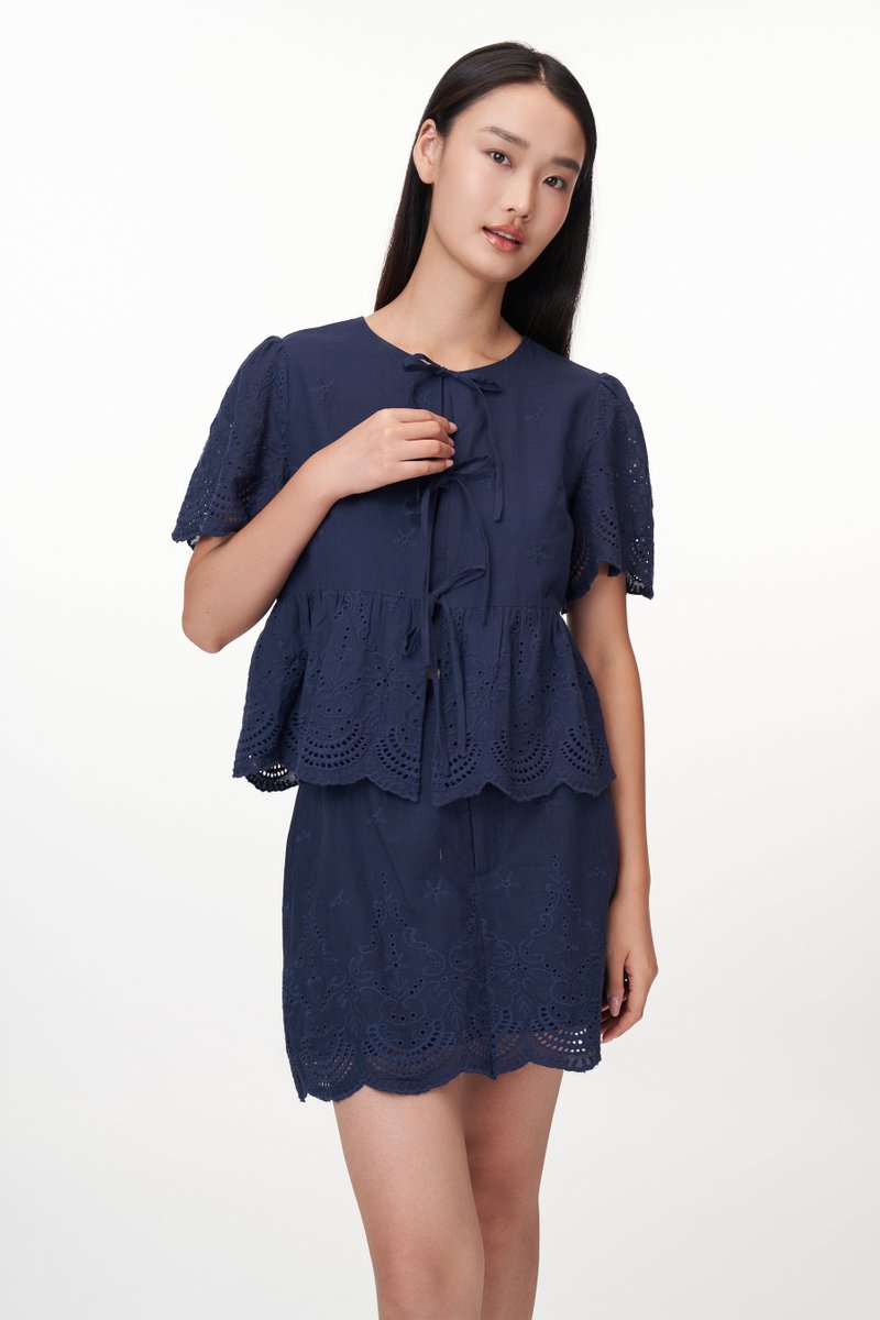 Hilda Eyelet Ribbon Blouse