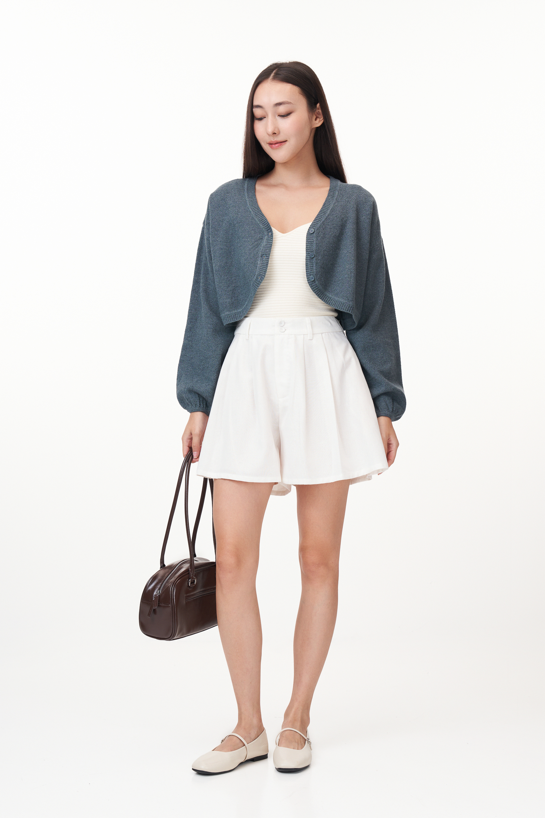 Henley with cardigan top