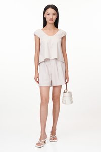 Raye Linen Shorts in Stone