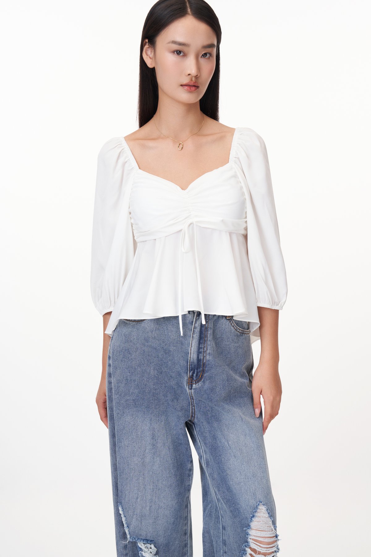 Suzy Padded Top in White