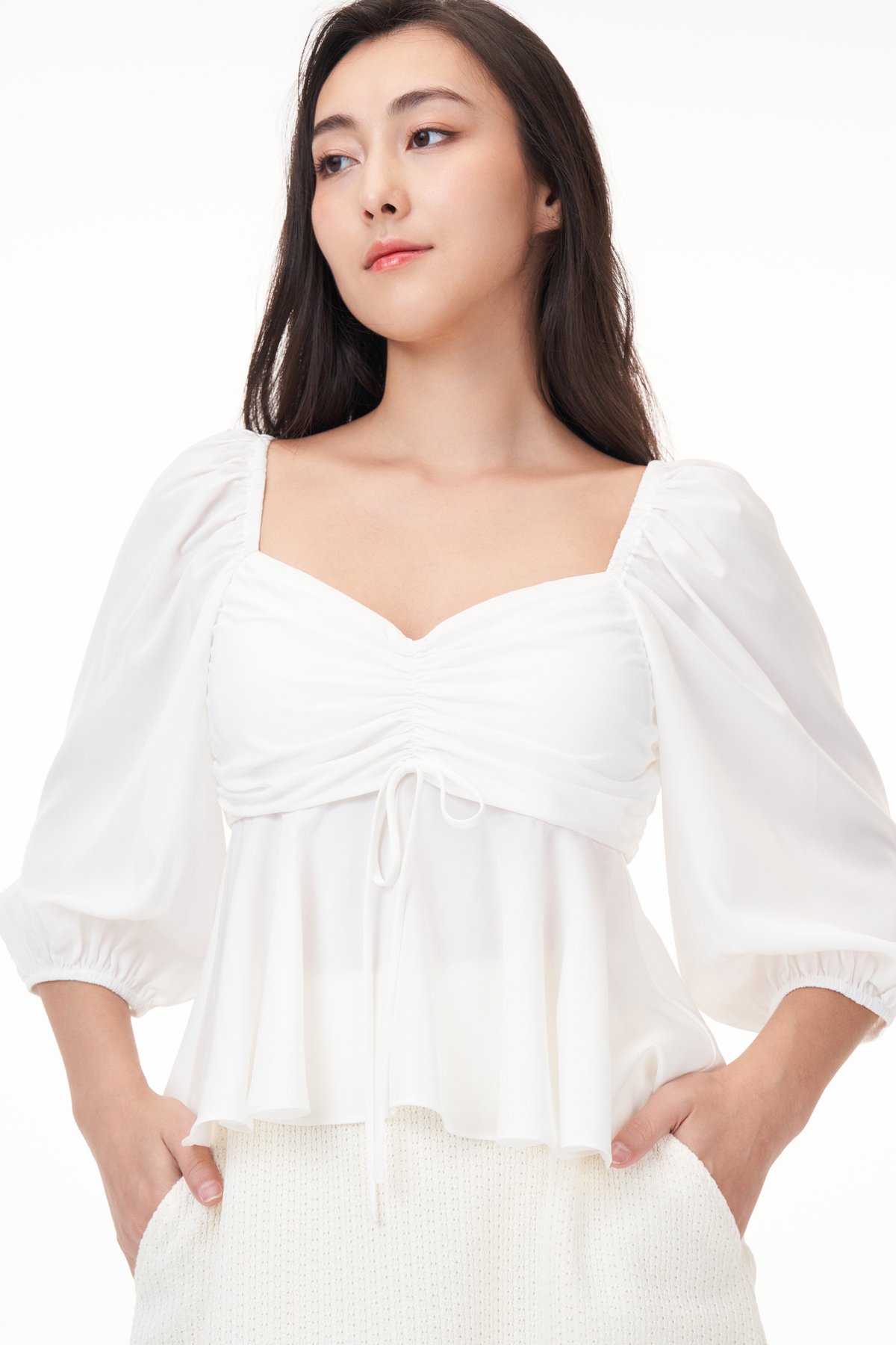 Suzy Padded Top in White