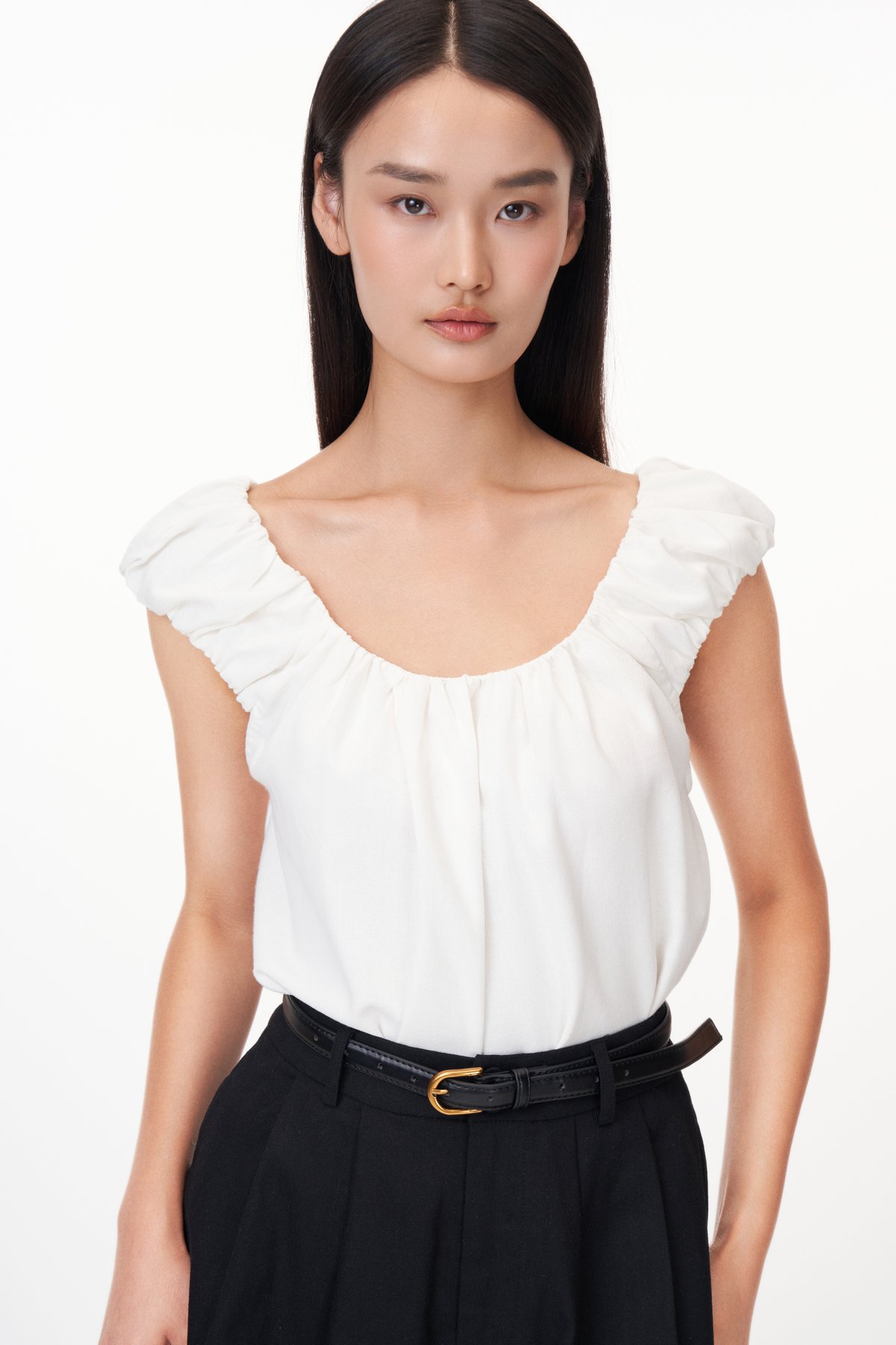 Raye Two Way Linen Top in White