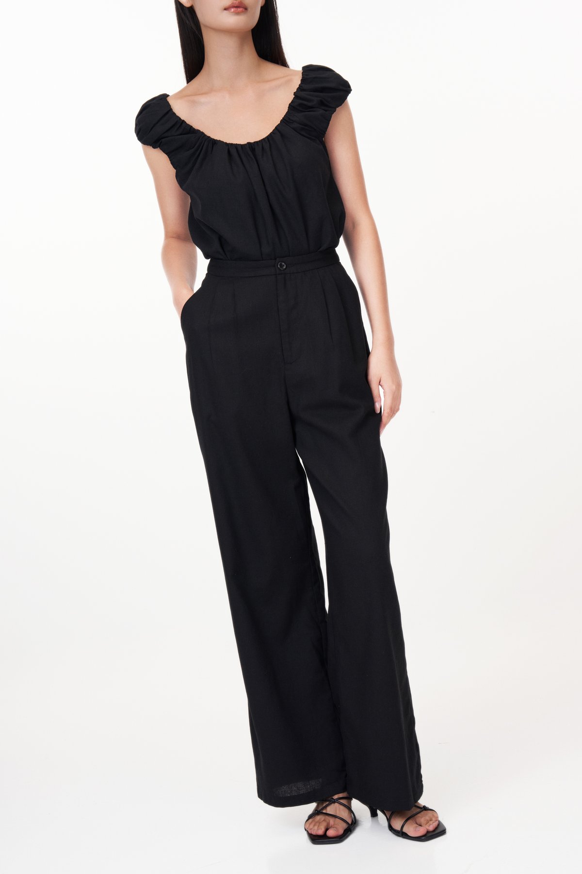 Allen Linen Pants in Black