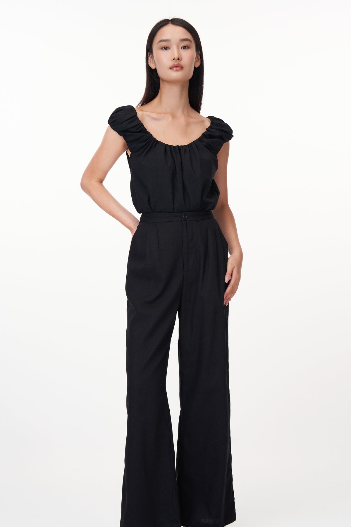 Allen Linen Pants in Black