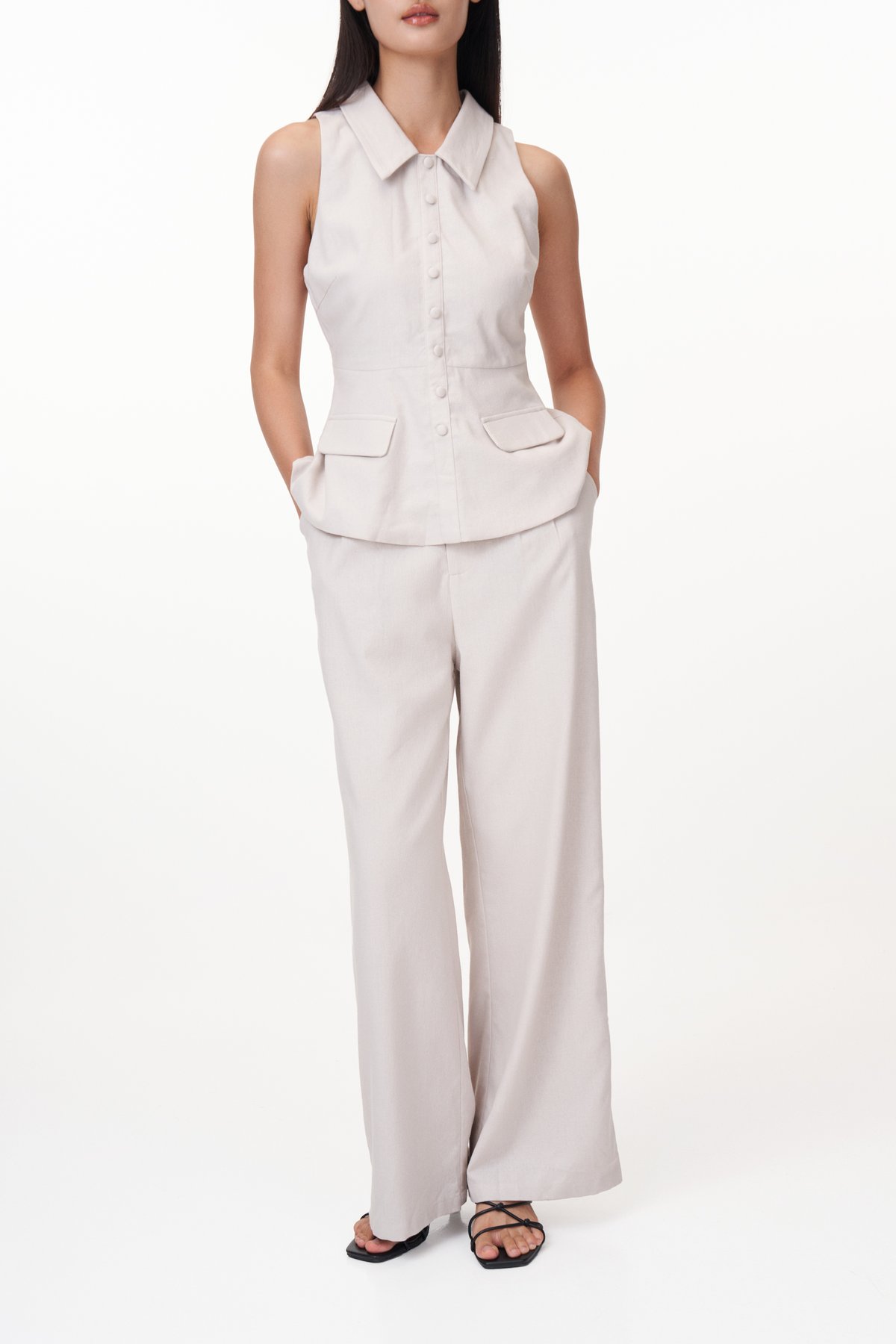 Allen Linen Pants in Stone