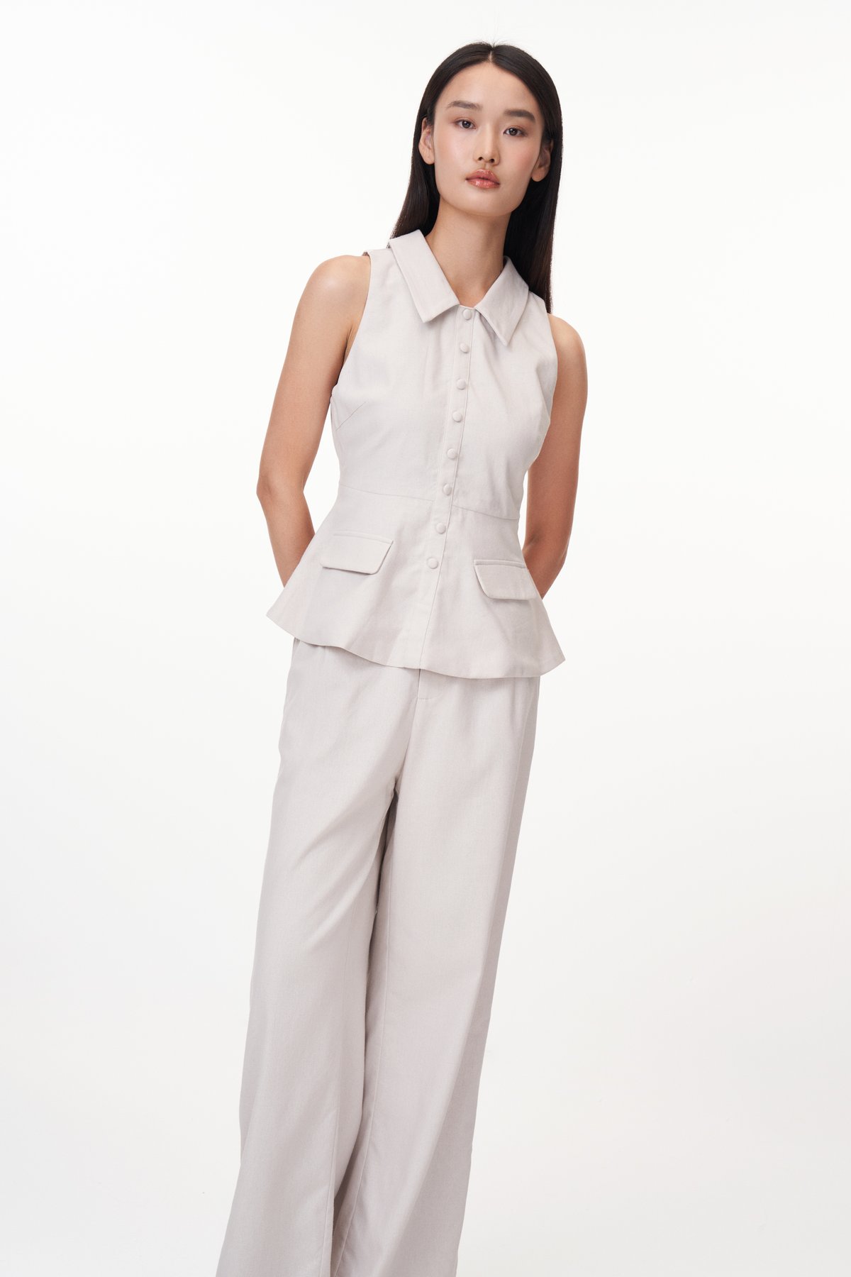Allen Linen Pants in Stone