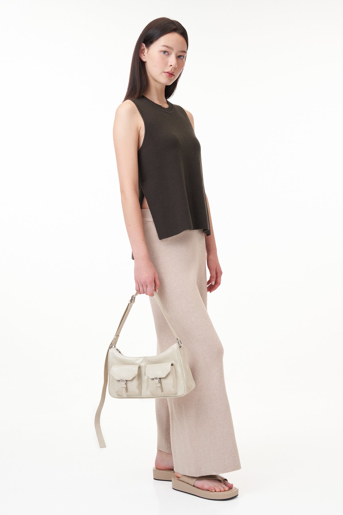Niko Knitted Sleeveless Top in Truffle