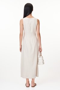 Fayre Linen Midi Dress in Oat