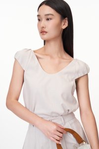 Raye Two Way Linen Top in Stone