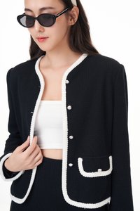 Gabrielle Contrast Blazer in Black