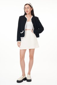 Gabrielle Contrast Blazer in Black
