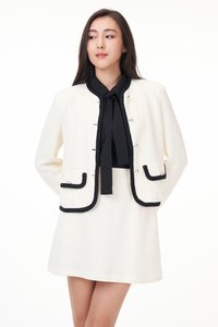 Gabrielle Contrast Blazer in Cream