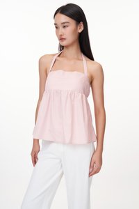 Talina Padded Coquette Halter Top in Pink