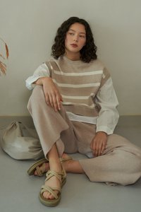 Niko Knitted Pants in Oat