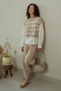 Niko Knitted Pants in Oat