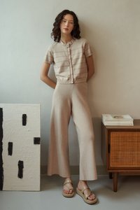 Niko Knitted Pants in Oat