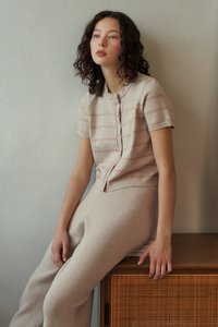 Niko Knitted Pants in Oat