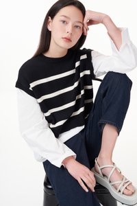 Levy Faux Two Piece Knit Pullover
