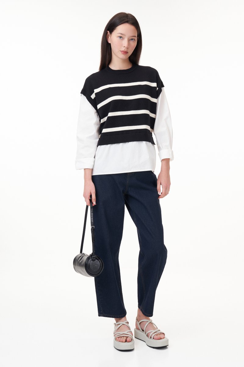 Levy Faux Two Piece Knit Pullover