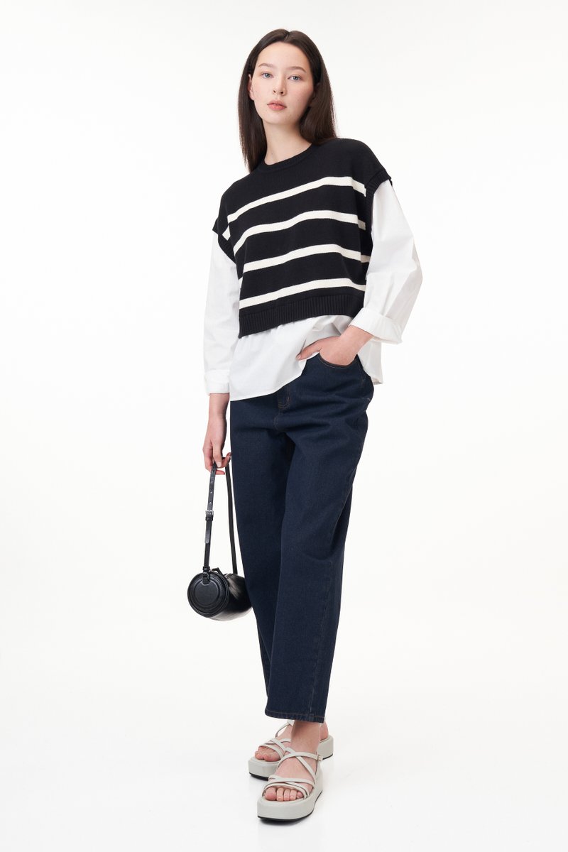 Levy Faux Two Piece Knit Pullover
