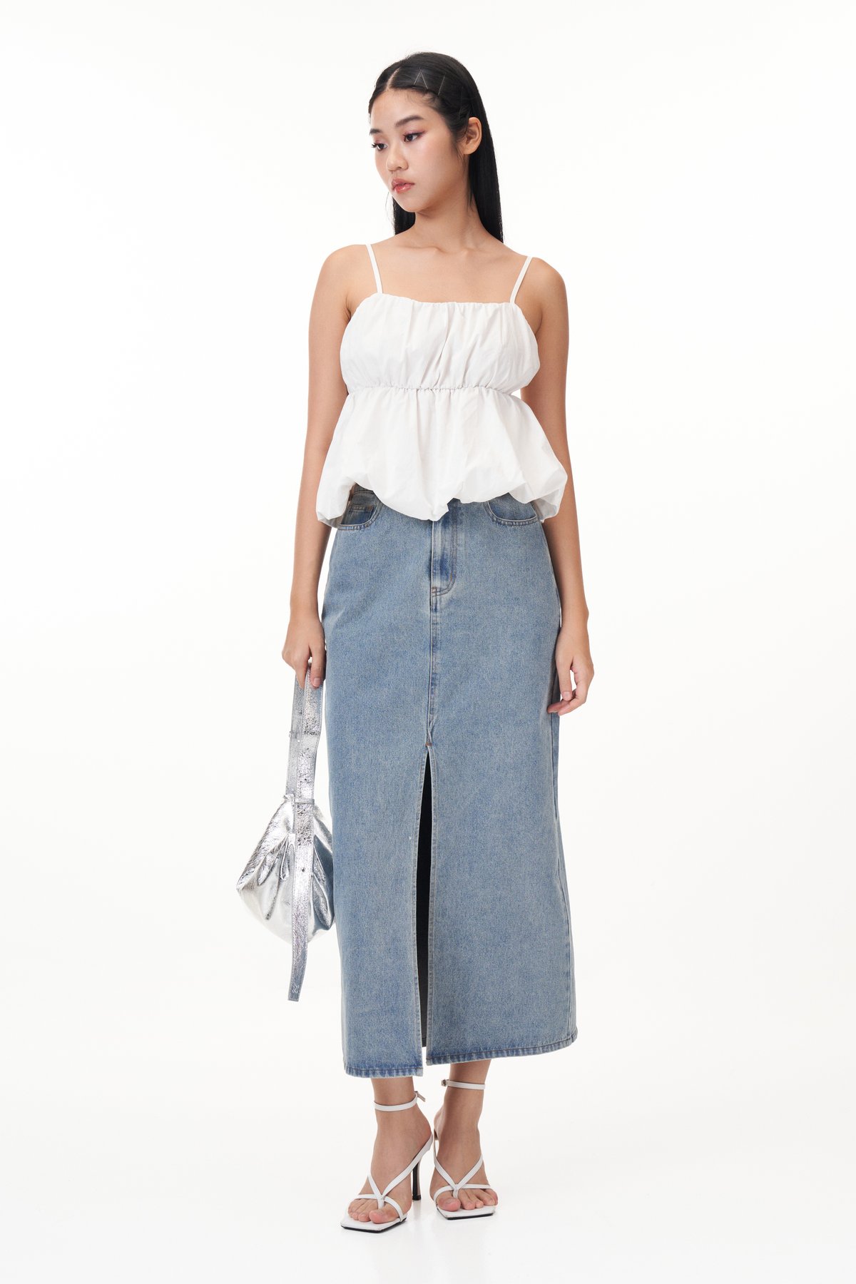 Atlyn Bubble Top in White