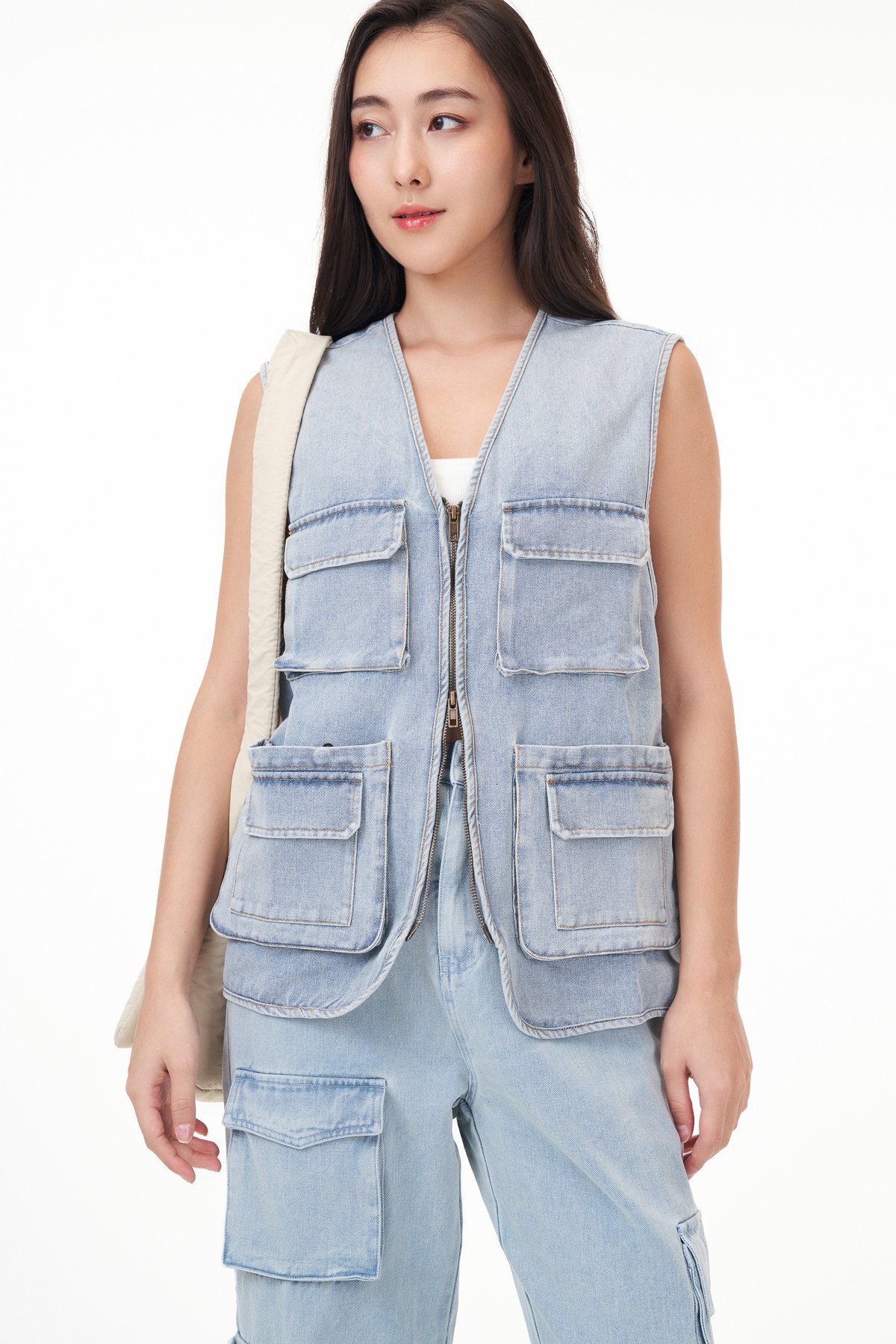 Ivan Cargo Pocket Oversize Denim Vest