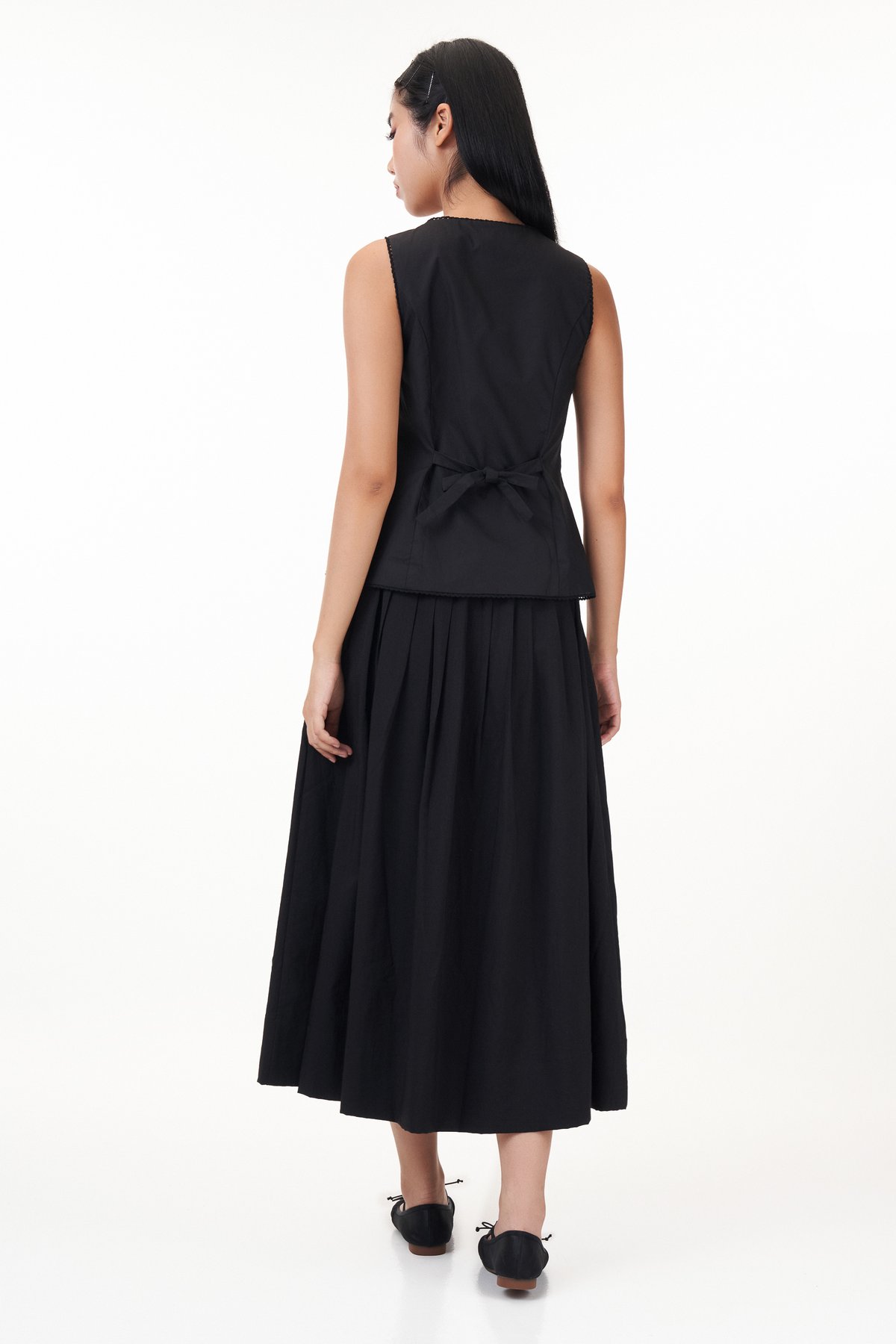 Odette Peplum Blouse in Black